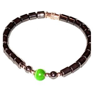 Baby or Toddler Small Bracelet with Green Charm